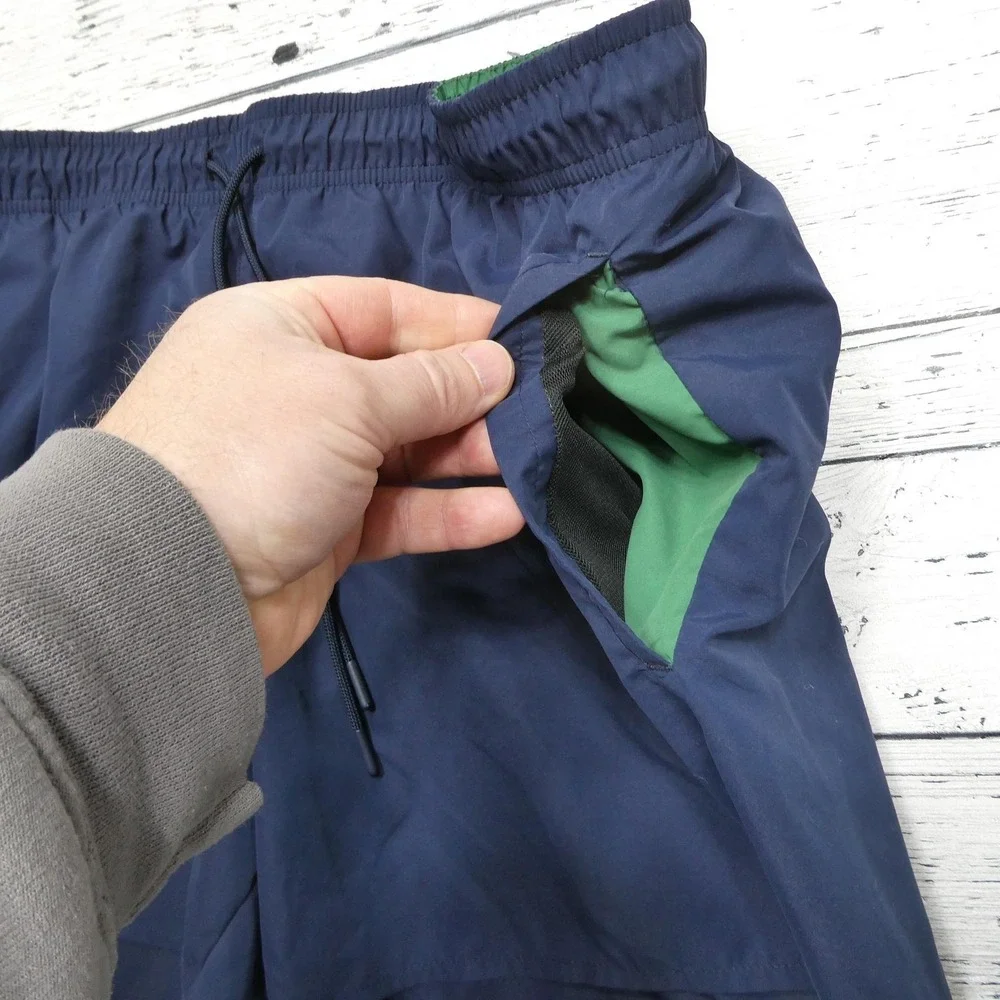 Lacoste Swim Shorts Mens 3XL Blue Solid Trunks Mesh Lined Drawstring Pockets